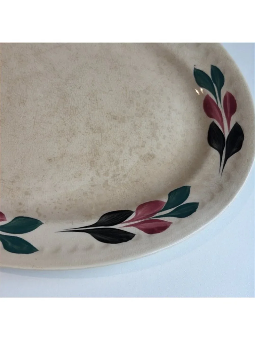VTG Blue Ridge Southern Potteries Hand-Painted Oval Serving Platter USA 1930s